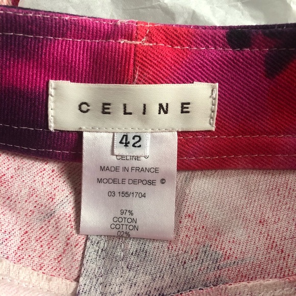 NWT Celine Pink Floral Stretch Denim Trousers 10 - Picture 12 of 15
